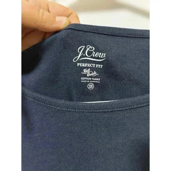J.Crew Perfect‎ Fit Knit Goods Short Sleeve Cotton Tee T-Shirt, Size 3X - Picture 3 of 4